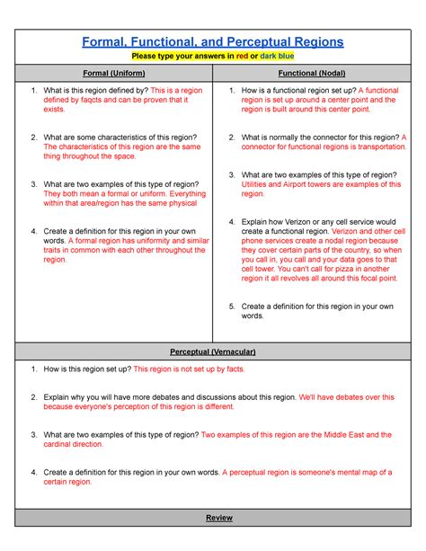 Types of Regions Guided Notes - Formal, Functional, and Perceptual ...
