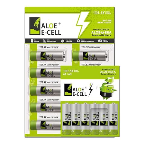 “Aloe E-Cell AA 1.5V Heavy Duty Batteries – World's First Aloe Vera ...