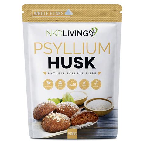 NKD Living Whole Psyllium Husks (500g) - Top Quality Natural Fiber ...