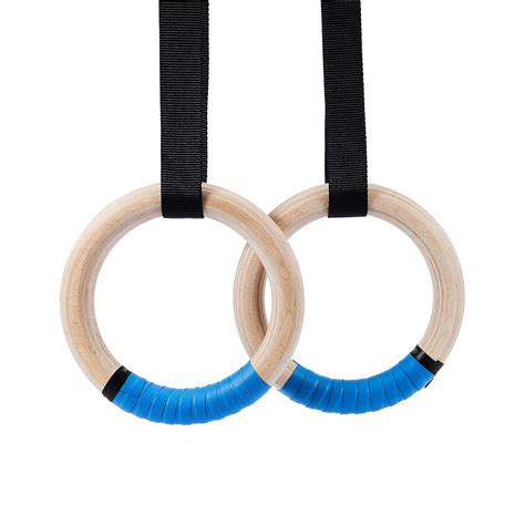 ZELUS Wood Gymnastics Rings, Exercise Olympic Rings with Adjustable ...