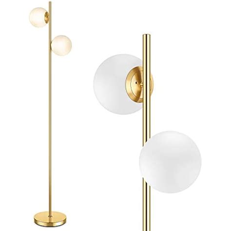 Mid Century Modern 2 Frosted Glass Globe Floor Lamp India | Ubuy