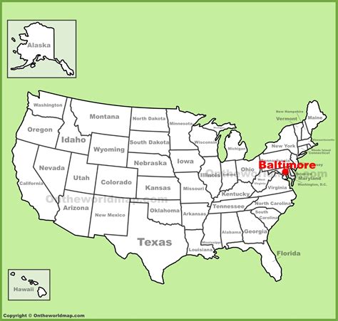 Baltimore location on the U.S. Map