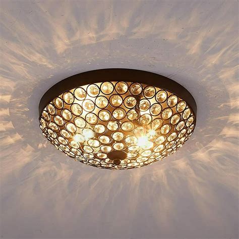 Buy INTERIOR HANDICRAFT 2-Lights Dome Shape Metal Glass Crystal ...