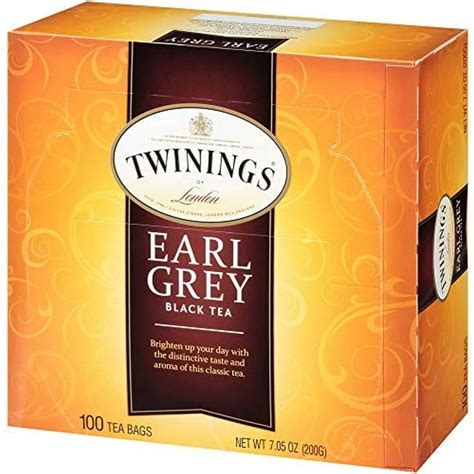 Twinings Earl Grey Black Tea, 100 Individually Wrapped Tea Bags ...