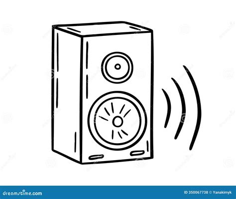 Audio Speaker Doodle Hand Drawn Icon. Outline Drawing Audio Speaker ...