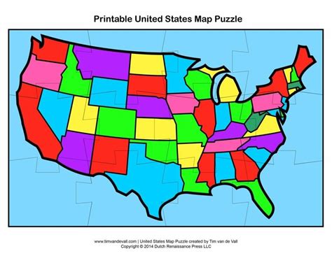 Printable US Map Puzzle 的图像结果