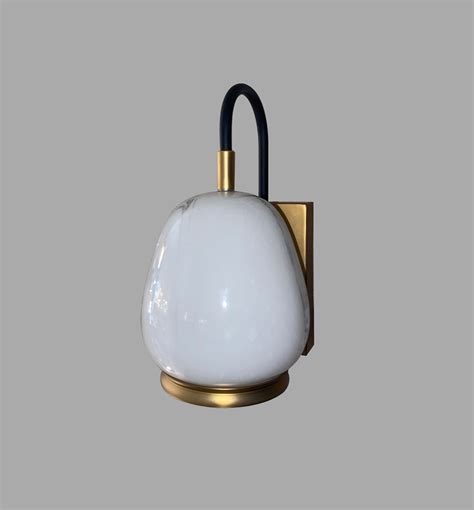Single LED Glass Wall Light in Black & Antique Brass - Hybec Deco