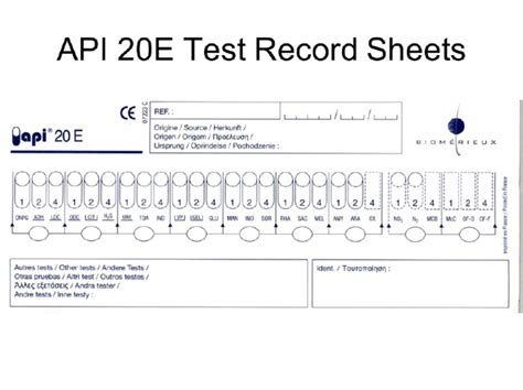 Image result for API 20E Booklet