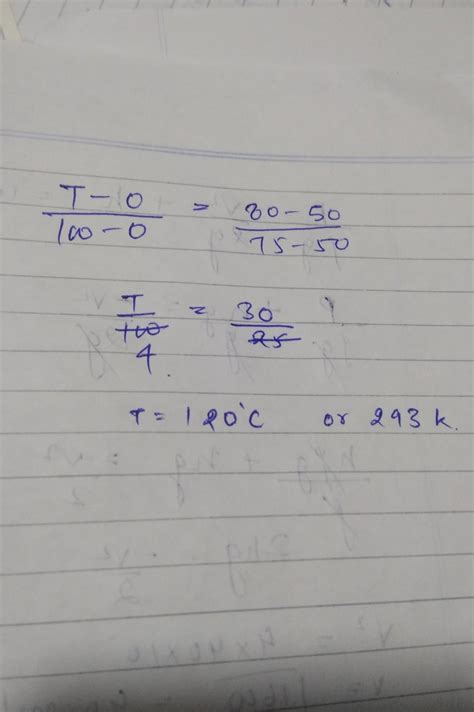 The reading of a thermometer at 0^ oc and 100^ oc are 50 cm and 75 cm ...