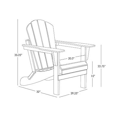 HDPE Outdoor Patio Folding Poly Adirondack Chair
