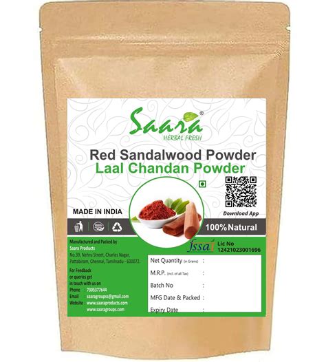 Saara HERBAL FRESH Red Sandalwood Powder 200g, Laal Raktha Chandan Face ...