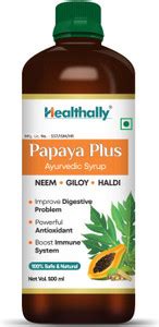 Health Ally Ayurvedic Papaya Leaf Platelets Count Booster Syrup/Tonic ...