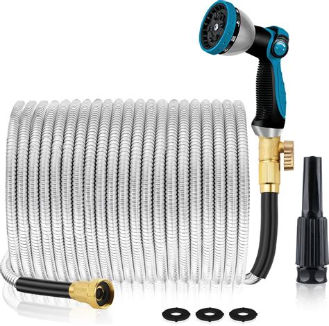 Amazon.com: Garden Hose 50 ft - Metal Garden Hose Stainless Steel Water ...