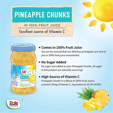 Buy DOLE PINEAPPLE CHUNKS 665 GM Online & Get Upto 60% OFF at PharmEasy