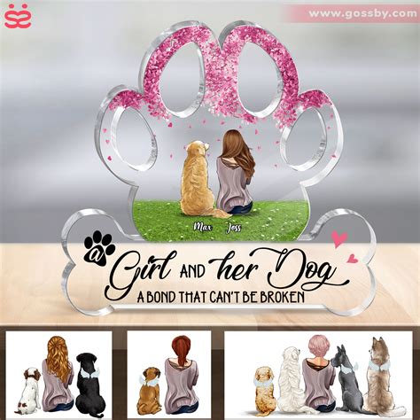 Transparent Plaque - Dog Lover Gifts - A girl and her dog a bond that ...