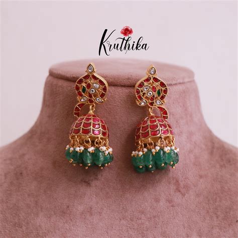 Premium Jadau Jhumkas E466 – Kruthika Jewellery