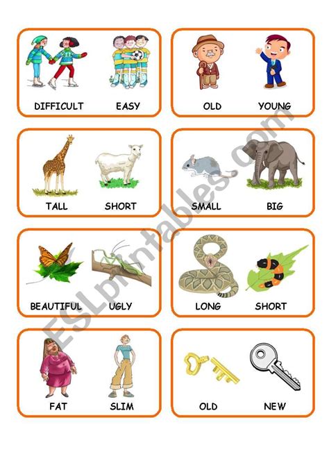 Image result for Adjective Cards Printable