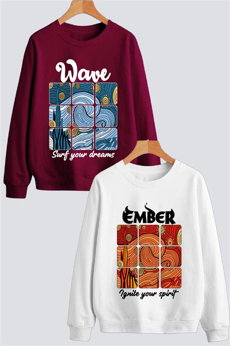 Wave & Ember Couple Unisex Sweatshirts - Pack of 2 – Lazy Lush