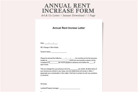 Rent Increase Form,rent Increase Letter,rent Increase Letter Template ...