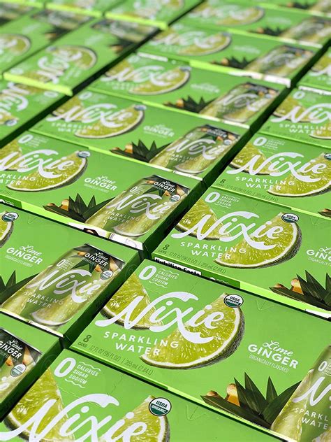 Nixie Sparkling Water Lime Ginger 12 fl oz Cans 24 Pack - Organic, Non ...