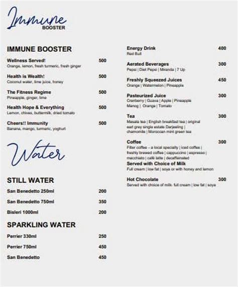 Menu at Feast - Sheraton Grand Bangalore Hotel at Brigade Gateway ...