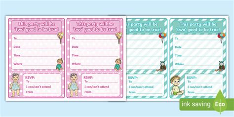 2nd Birthday Party Invitations (teacher made) - Twinkl