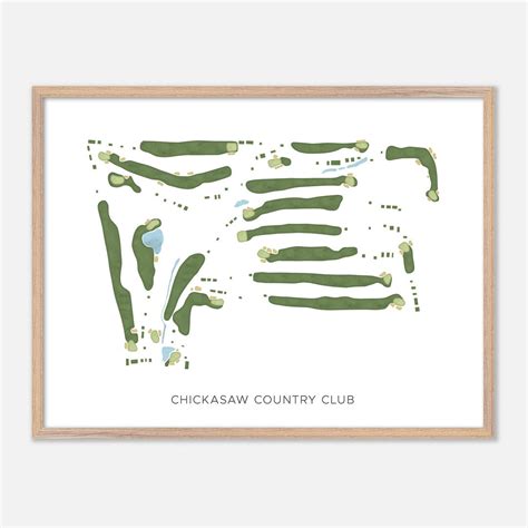 Chickasaw Country Club in Memphis, Tennessee - Modern Watercolor Map ...