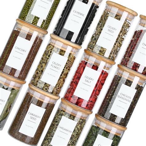 Amazon.com: Glass Spice Jars Set of 20 - 3.2oz (95ml) Mini Spice Jar ...