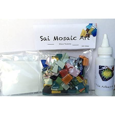 Sai Mosaic Art Irregular Glass Mosaics with Adhesive and Grouting (200g ...