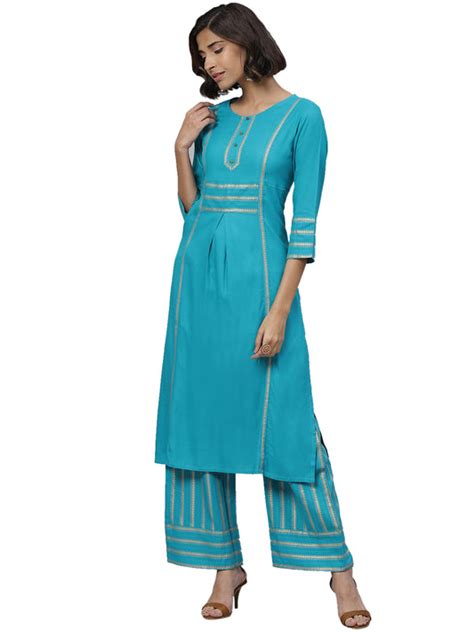 Buy Kurta with Palazzo and Dupatta Set Online for Women – Yash Gallery