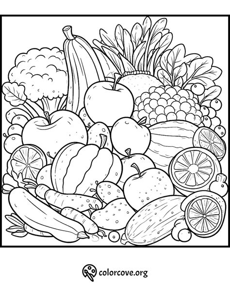 30 Free Healthy Food Coloring Pages - The Color Cove