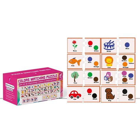 WISSEN Wooden Colour Matching Puzzle- Medium Level Size- 3 * 3 inch for ...