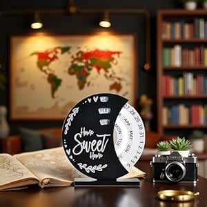 Spiaty Perpetual Calendar Desk Decor, Black and White Design, Monthly ...