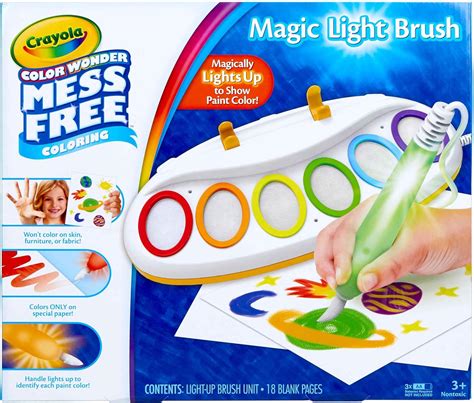Crayola Color Wonder Mess Free Light Brush, Painting Supplies, Gift for Kids, Age 3, 4, 5, 6 ...