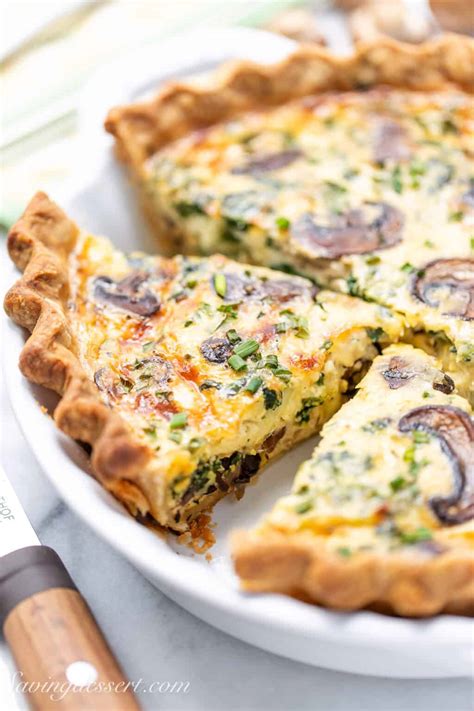 Spinach Mushroom Quiche - Saving Room for Dessert