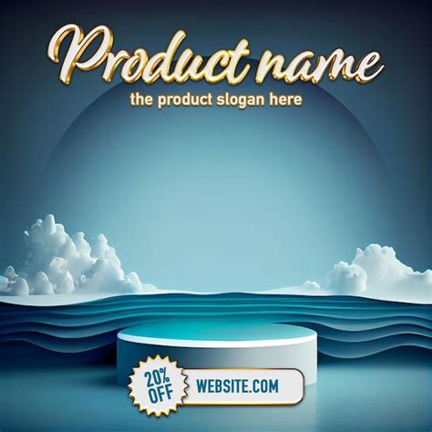 Podium or platform for product presentation display with sea or ocean ...