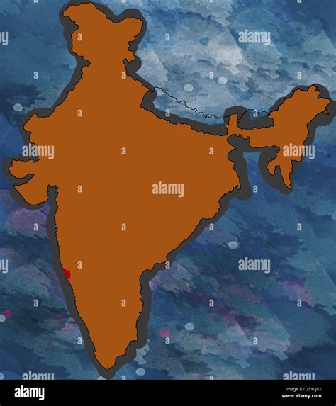 Illustration, goa daman diu location map, india, asia Stock Photo - Alamy