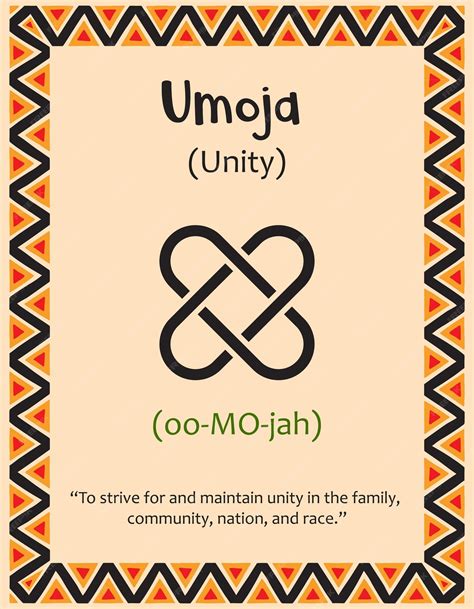 A card with one of the kwanzaa principles symbol umoja means unity in ...