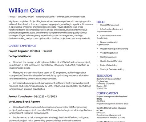 Image result for Project Engineer CV Examples
