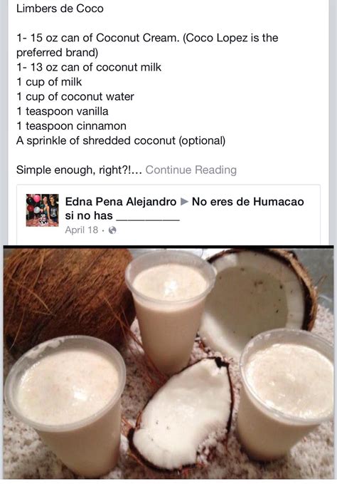 Limbers de Coco | Boricua recipes, Limber recipe, Puerto rico food