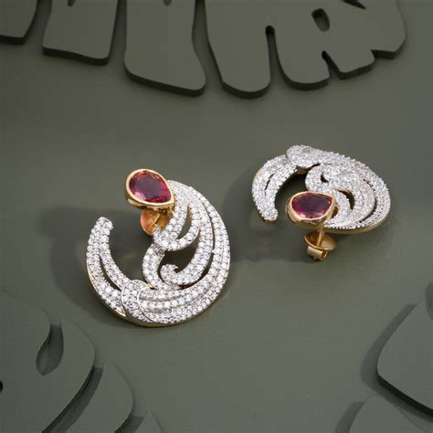Crecent Moon CZ Studs