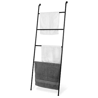 MyGift 4-Foot Wall-Leaning Black Metal Ladder Towel India | Ubuy