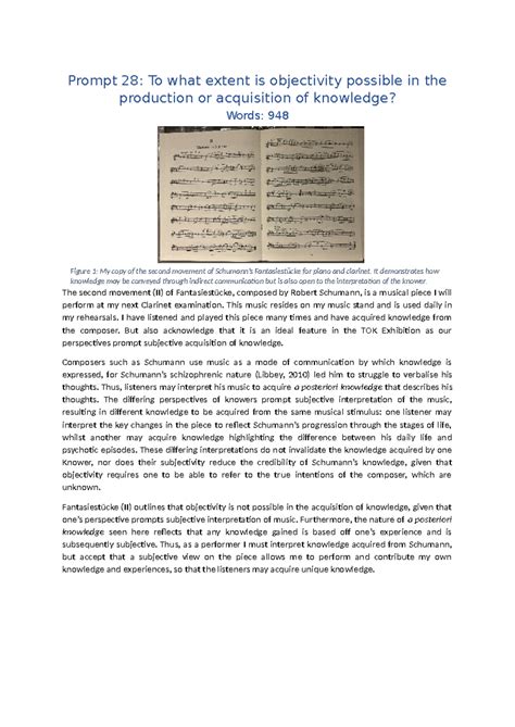TOK Exhibition: Exploring Objectivity in Knowledge Acquisition - Studocu