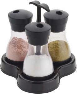 RAJ Dining Table Stand 3 PC Container Set Sugar, Salt, Black Pepper ...