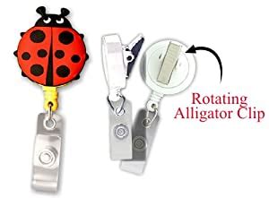 Smart Charms 3D Soft Rubber Retractable Badge ID Holder (Lady Bug ...
