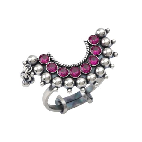 Karwar Ring - Pink | 92.5 Sterling Silver Handcrafted Jewelry