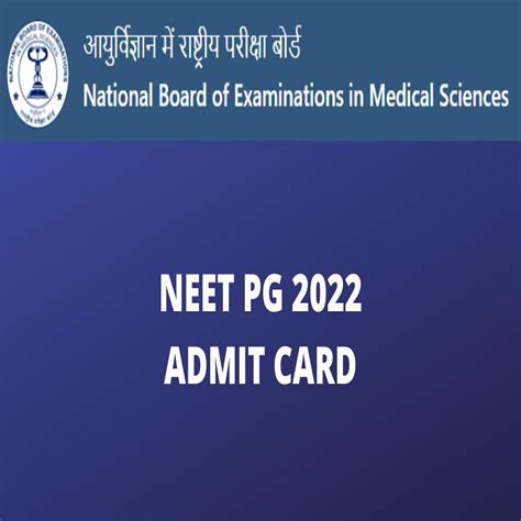 NEET PG 2022 admit cards will be available soon on nbe.edu.in and ...