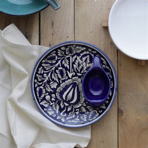 Buy miah decor Handcrafted Ceramic Platter with Attached Bowl ...