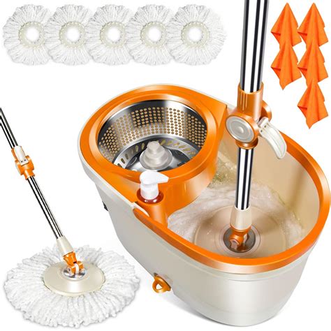 Amazon.com: Midyb Spin Mop and Bucket Set, Mop and Buckets with Wringer ...