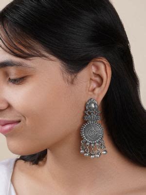 Buy Teejh Yaami Silver Oxidised Earrings Online